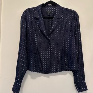 Rag & Bone Button up crop silk blouse